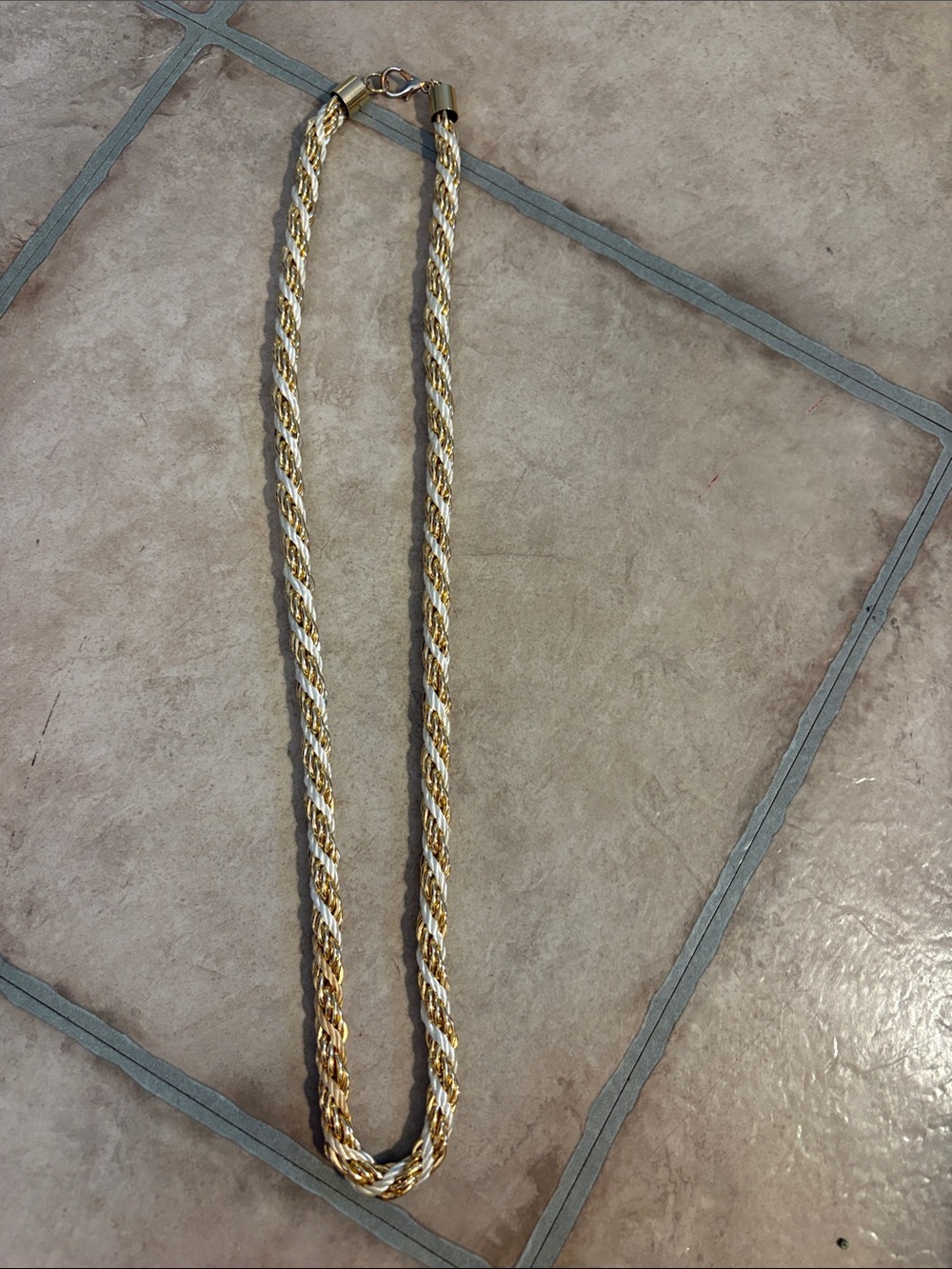 Gold Two-Tone Rope Chain Necklace